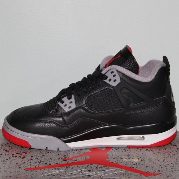 Nike Air Jordan 4 Retro GS Bred Reimagined 6Y Women 7.5 Black - Picture 3 of 6